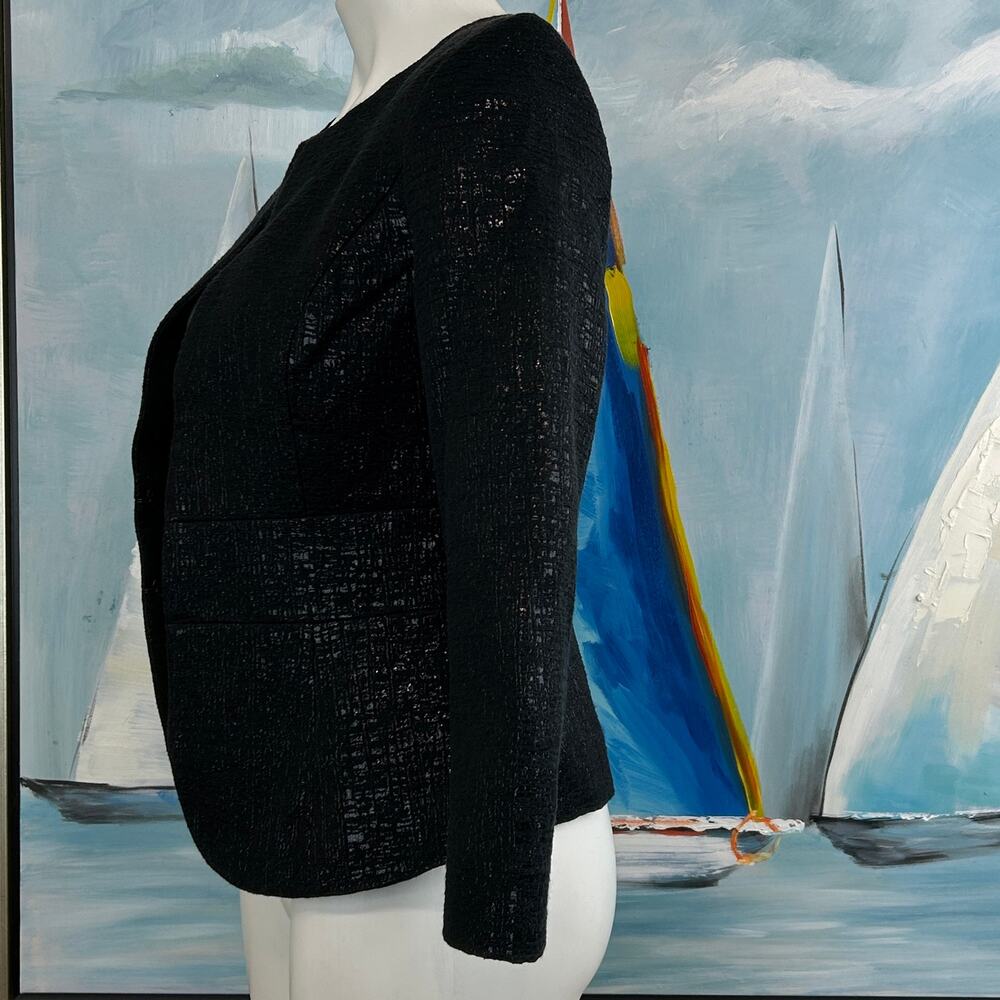 White House Black Market Blazer Black Shimmering Texture size 6 - Picture 4 of 7
